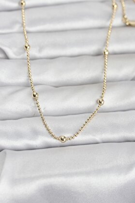 Evimdeyokyok Cm 14K Gold Renk Top Zincir 60 Cm Kadın Kolye Tj-Bko10960