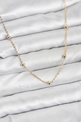 Evimdeyokyok Cm Gold Renk Top Zincirli Kadın Kolye Tj-Bko10915