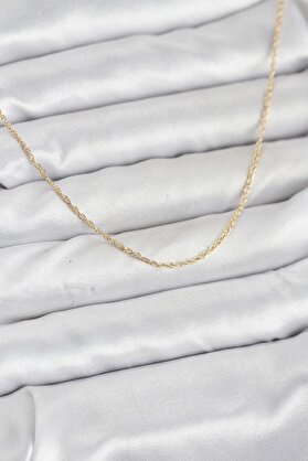 Evimdeyokyok Cm 14K Gold Renk Burgu Model 60 Cm Kadın Kolye Tj-Bko10932