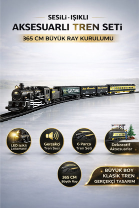 YILDIRIM OYUNCAK 33 Parça Pilli Işıklı ve Sesli Classic Tren Seti