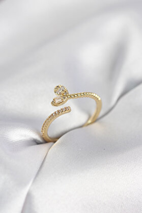 Evi̇mdeyokyok Gold Renk Pi̇ri̇nç Kuyruklu Kalp Model Kadın Yüzük Tj-Byk4066