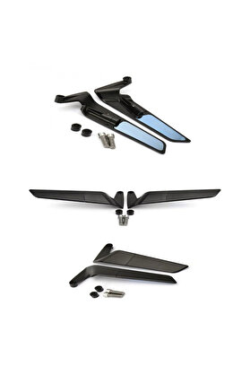 Alkan Mb H2 Kanat Ayna Büyük Model Ayna 8 Mm 10 Mm Ters Düz Tüm Motosi̇kletler Uyumlu