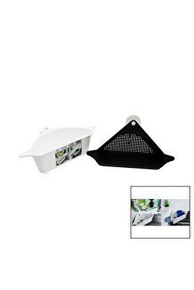 Go İthalat Süzgeçli̇ Lavabo Düzenleyi̇ci̇ Plasti̇k Köşe Rafı Vantuzlu