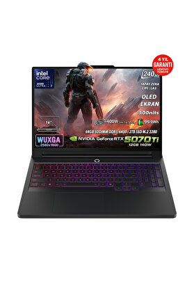 Lenovo Legion Pro 7 Intel Core Ultra 7 255HX 64GB 2TB SSD RTX 5070 Ti 12GB 16" Wqxga OLED Fdos 83F500J8TR