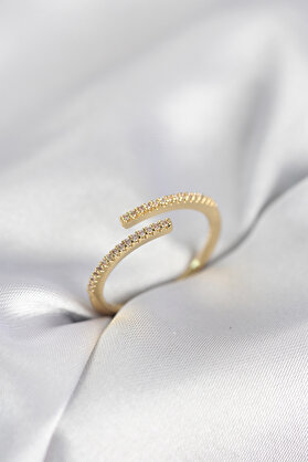 Evi̇mdeyokyok Gold Renk Zi̇rkon Taşlı Yılan Tarz Kadın Yüzük Tj-Byk4050