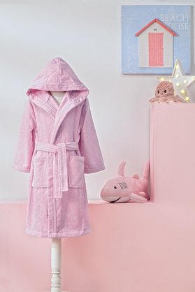 Özdilek Girl Unicorn Kapüşonlu Kadife Çocuk Bornozu