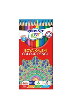 Pensan Kidz Kuru Boya Kalemi 12 Renk Tam Boy