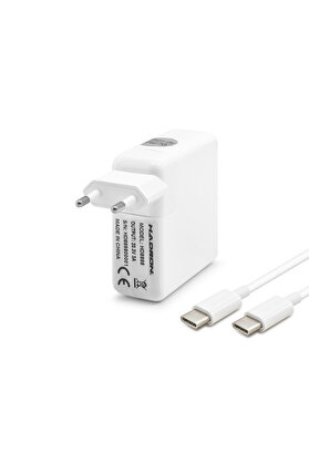 Evi̇mdeyokyok Laptop Adaptörü 60W 20.3V 3A Type-C Macbook Dell Asus Beyaz Hd8898