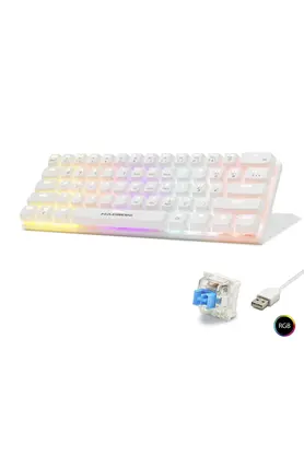 Evi̇mdeyokyok Mekani̇k Mi̇ni̇ Klavye Blue Swi̇tch Rgb - Beyaz G508B