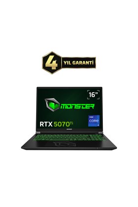 Monster Tulpar T6 V3.7.5 Intel Core i9 13900HX 32GB RAM 1TB SSD 12GB RTX 5070Ti Windows 11 16" QHD+ 180Hz