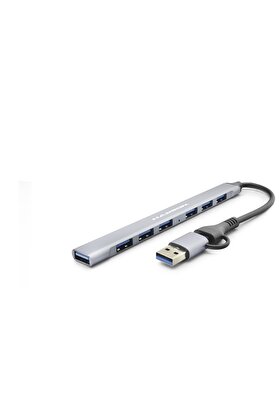 Evimdeyokyok Usb 3.0 &Amp Type-C Hub 7 Port - Gri Hdx7857