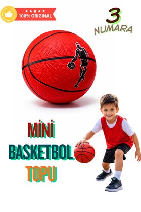 İMVULA Mini Basketbol Topu 3 Numara Renkli İç ve Dış Mekan Çocuk Basket Topu
