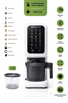 PiranTech DM-26 12 Programlı Dondurma Makinesi | Jelato Sorbe Milkshake Yapma Makinesi