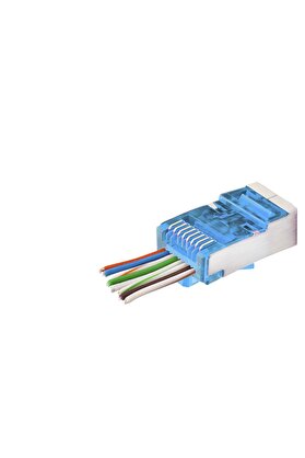 Evimdeyokyok Cat6E Ez Rj45 Metal Konnektör 100 Adet Plastik Kutu - Mavi Nd2420