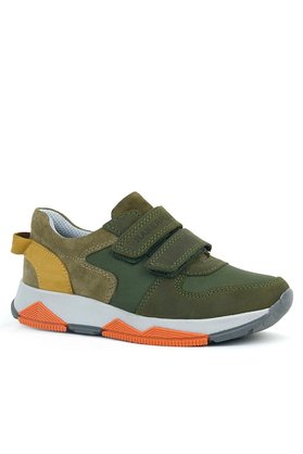 Ortopedikal 3880 Rakerplus Hakiki Deri Haki-Yeşil Çocuk Sneakers Spor Ayakkabı Cırtlı