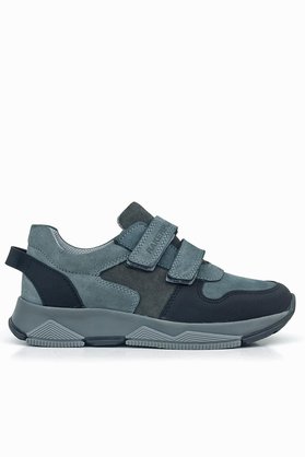 Ortopedikal 3880 Rakerplus Hakiki Deri Koyu Gri Siyah Çocuk Sneakers Spor Ayakkabı Cırtlı