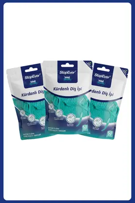 StopEver Well Tooth Kürdanlı Diş Ipi - Nane Ferahlığı - 3x50 Adet