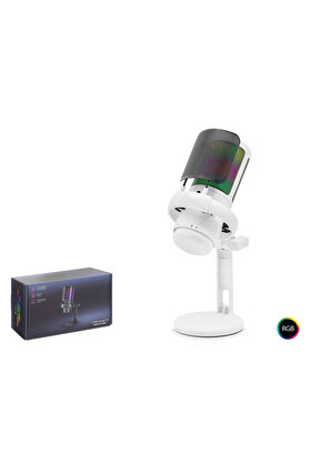 Evi̇mdeyokyok Profesyonel Rgb Mi̇krofon 192 Khz / 24 Bi̇t Type-C - Beyaz Me6Pw