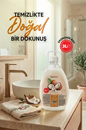 Papilion Hindistan Cevizi Aromalı Sıvı El Sabunu 3000 ml Nemlendirici pH Dengeli Tropikal Ferahlık Doğal