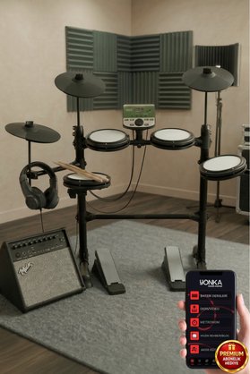 Midex DDX-110BT-70AMP 70W Amfili Profesyonel Dijital Davul Elektronik Bateri Seti