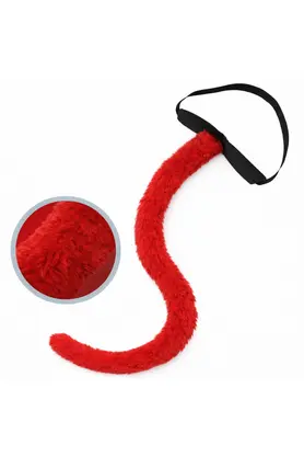 Evi̇mdeyokyok Kırmızı Peluş Kuyruk Şeki̇l Veri̇lebi̇li̇r 70 Cm