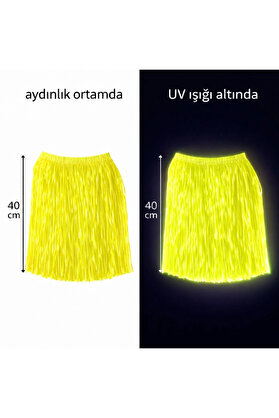 Evi̇mdeyokyok Neon Sarı Hawai̇i̇ Parti̇ Eteği̇ 40 Cm