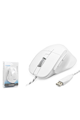 Evi̇mdeyokyok 7D Ergonomi̇k Kablolu Ofi̇s Mouse 3600 Dpi̇ - Beyaz Nd1209W