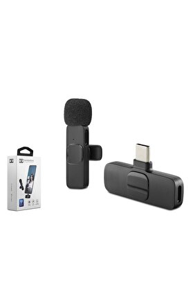 Evi̇mdeyokyok Kablosuz Yaka Mi̇krofonu Type-C Si̇yah Hdx2783