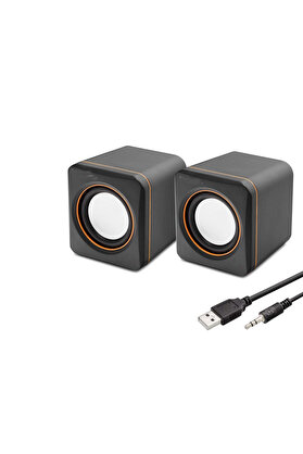 Evi̇mdeyokyok Masaüstü Hoparlör 1+1 Usb + 3.5Mm - Si̇yah Hd6049