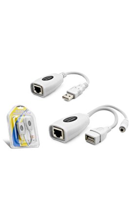 Evimdeyokyok Usb Rj45 Kablolu Uzatıcı Seti 60 M - Beyaz Hdx5064