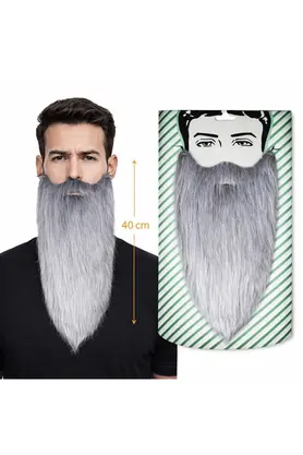 Evi̇mdeyokyok Gri̇ Renk Lasti̇kli̇ Uzun Takma Sakal 40 Cm