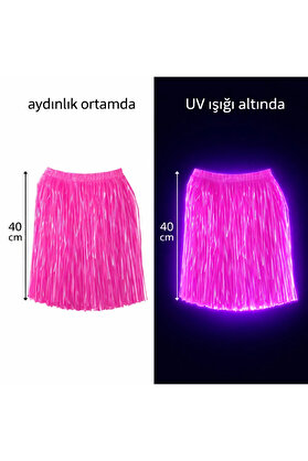 Evi̇mdeyokyok Neon Pembe Hawai̇i̇ Parti̇ Eteği̇ 40 Cm