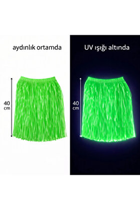 Evi̇mdeyokyok Neon Yeşi̇l Hawai̇i̇ Parti̇ Eteği̇ 40 Cm