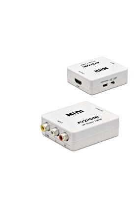 Evimdeyokyok Dişi To Hdmi Dişi Görüntü Dönüştürücü 1080P Full Hd - Beyaz Hdx1282