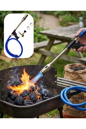 Ucuztekno Lpg Pürmüz Alev Tabancası Hortumlu Ayarlanabilir Gazlı Alev Yakıcı Kamp Ve Mangal Başlatıcı