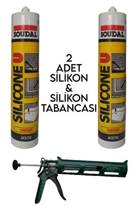 Soudal 2 Adet Soğuk Şeffaf Silikon Ve Plastik Silikon Tabancası