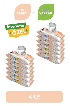 Uni Baby Aile Islak Mendil 12 X 90 Lı