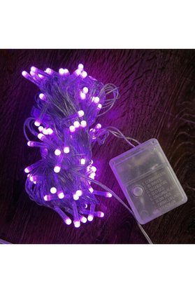 Ethab Ticaret Glbl-Tstil4136 10M 100 Led Damla Uçlu Pembe Işık Şeffaf Kablo