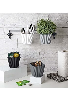Ekoalışverişdünyam Duvara Asılan Çok Amaçlı Organizer - 2'Li Saksı Set