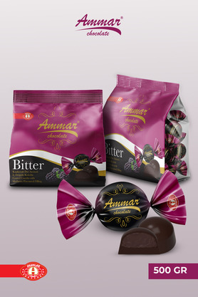 AMMAR 500 GR Dut İç Dolgulu %20 Kakao'lu Bitter Çikolata Kaplamalı Glutensiz Bayramlık İkramlık