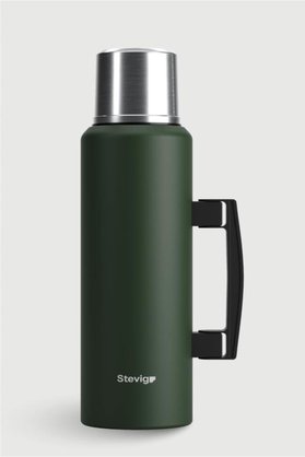 Stevig 4 Camp Klasik Vakumlu Kulplu Çelik Termos 1.5 LT. Green ST-206