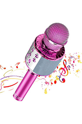 Ethab Ticaret Glbl-Tstil4136 Kablosuz Hoparlörlü Bluetooth Karaoke Mikrofonu