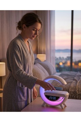 Epilons Çok Fonksiyonlu Lı Saat Hoparlör Rgb Işık Ve Alarm Özellikli