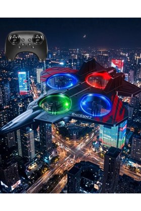 Velanzo Led Işıklı Oyuncak Drone Fighter Jet Tasarımlı Uzaktan Kumandalı Uçak - Vlzn3771-5665