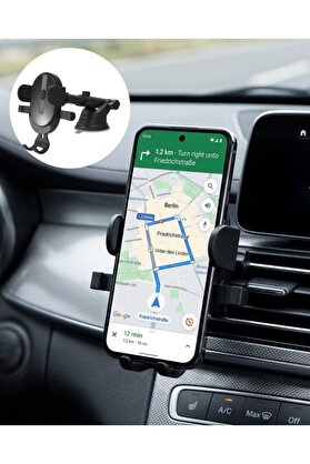 Ethab Giyim Araç Havalandırma Telefon Tutucu 360 Derece Döner Otomatik Kilitli Stand - Glst4900-1016