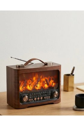 Nw Nessiworld Led Şömine Efektli Kablosuz Hoparlör Bluetooth Radyo Usb Tf Kart Destekli