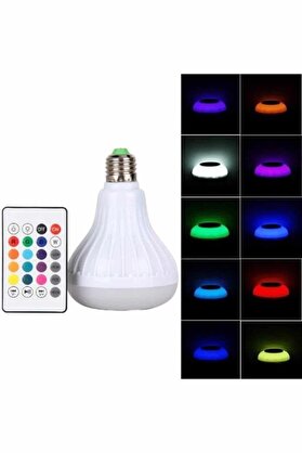 Ethab Giyim Kumandalı Rgb Led Işık Bluetooth Hoparlör Ses Lambası Renkli Ampul - Glst9244-6819