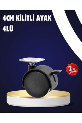 Ethab Giyim 4’Lü Kilitli Tekerlek Ayak 4 Cm Sessiz Ve Dayanıklı - Glst5229-9000