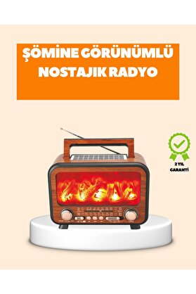 Ethab Giyim Şömine Alev Işıklı Solar Bluetooth Hoparlör – 7W Güçlü Ses Fm Radyo - Glst5360-6370