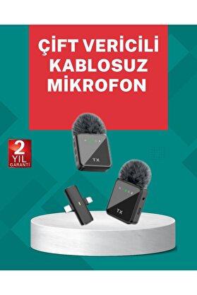 Babuba Profesyonel Ses Kayıtları İçin 2’Li Kablosuz Yaka Mikrofon Seti - Bbbbbb7602-3694